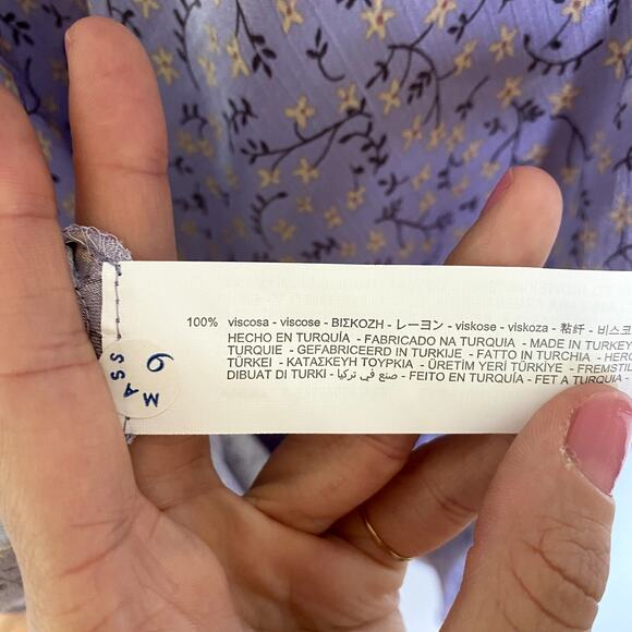 Zara Woman Floral Tie Straps Squared Neck Mini Slip Dress in Lilac Purple S - Picture 7 of 7